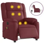 vidaXL Massagesessel, Rot, Leder, 95x99x77 cm, Wohnzimmer, Sessel, Massagesessel