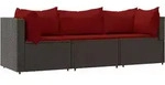 vidaXL Garten-Lounge-Set, Braun, Kunststoff, Rechteckig, 63x57.5x63 cm, Loungem&ouml;bel,