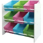 MCW Kinderregal, Wei&szlig;, Blau, Rot, Gr&uuml;n, Holz, 66x70x30 cm, Kinder- & Jugendzimmer,