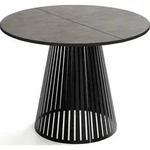 WFL Group Esstisch, Dunkelgrau, Metall, 10-Sitzer, Rund,Rund, 196x76x120 cm,