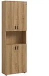 Mid.you Hochschrank, Eiche Artisan, Kunststoff, Holzoptik, 6 F&auml;cher, 60x192x30 cm,