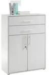 Mid.you Aktenschrank, Hellgrau, Holzwerkstoff, 1 F&auml;cher, 2 Schublade(n) Schubladen,