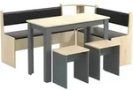 Mid.you Eckbankgruppe, Anthrazit, Wange, 153x115 cm, in verschiedenen Holz-Dekoren