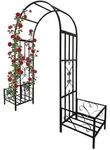 Relaxdays Rosenbogen, Schwarz, Metall, 216x206x216 cm, Gartenzubeh&ouml;r, Gartendeko