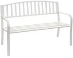 Proregal Gartenbank, Wei&szlig;, Metall, 2-Sitzer, 128x87x58 cm, Gartenm&ouml;bel,