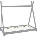 Ml-Design Kinderbett, Hellgrau, Holz, Kiefer, Rechteckig, 80x160 cm, Kinder- &