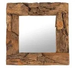 Design Delights Wandspiegel, Braun, Holz, 50x50x3 cm, Spiegel, Wandspiegel