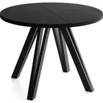 WFL Group Esstisch, Schwarz, Holz, Echtholz, 6-Sitzer, Rund,Rund, 140x76.5x100...