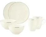 Seltmann Weiden Fr&uuml;hst&uuml;cks-Set, Creme, Keramik, 6-teilig, Rund, 2x2x2 cm, Essen &