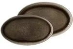 Ritzenhoff Breker Servierplattenset, Braun, Keramik, Oval, 2x2x2 cm, Tischkultur &