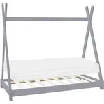 Ml-Design Kinderbett, Hellgrau, Holz, Kiefer, Rechteckig, 80x160 cm, Kinder- &