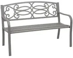 Proregal Gartenbank, Grau, Metall, 2-Sitzer, 127x87x58 cm, Gartenm&ouml;bel,...
