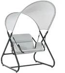 Beliani Hollywoodschaukel, Hellgrau, Metall, 114x182x117 cm, Gartenm&ouml;bel,