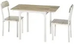 Homcom Essgruppe,, Natur, Kunststoff, 70x75x110 cm, Esszimmer, B&auml;nke, Tisch- &