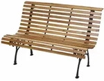 Proregal Gartenbank, Hellbraun, Holz, 2-Sitzer, 122x80x70 cm, Gartenm&ouml;bel,