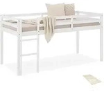 Homestyle4u Hochbett, Wei&szlig;, Holz, Kiefer, 90x200 cm, Kinder- & Jugendzimmer,