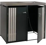 MCW 2Er-M&uuml;lltonnenverkleidung, Anthrazit, Hellbraun, Metall, 132x125x84 cm,