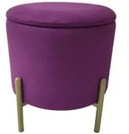 Echtwerk Hocker, Beere, Metall, rund, 36x40x36 cm, Stauraum, Wohnzimmer, Hocker,
