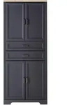 Carryhome Aktenschrank, Graphit, Eiche Artisan, Holzwerkstoff, 3 F&auml;cher, 2