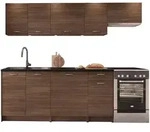 Mirjan24 K&uuml;chenzeile, Nussbaum, Holzwerkstoff, Rechteckig, 240x85x60 cm,...