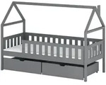 Mirjan24 Hausbett, Grau, Holz, Kiefer, 2 Schubladen, Rechteckig, 80x180 cm, FSC...