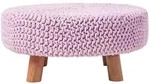 Homescapes Strick-Hocker, Rosa, Textil, Uni, Rund, 62x30x62 cm, Wohnzimmer,...