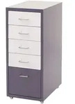 MCW Rollcontainer, Wei&szlig;, Anthrazit, Metall, 28x69x41 cm, Arbeitszimmer, Container