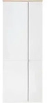 Garderobenschrank Bari, Wei&szlig;, Eiche Artisan, Kunststoff, 8 F&auml;cher, 78x202x38 cm,