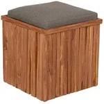 Gardenson Gartenhocker, Braun, Taupe, Holz, Textil, Teakholz, quadratisch,...