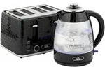 Homcom Wasserkocher-Toaster, Schwarz, Kunststoff, 16.9x23.8x22.2 cm,...