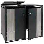 MCW 2Er-M&uuml;lltonnenverkleidung, Anthrazit, Silber, Metall, 132x122x84 cm,