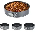 Relaxdays Springform, Anthrazit, Metall, Rund, 24x6.5x24 cm, antihaftbeschichtet,
