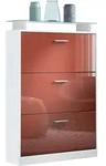 Vladon Schuhschrank, Bordeaux, Holzwerkstoff, 89x128x23 cm, Garderobe,