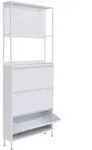 MCW Schuhschrank, Wei&szlig;, Metall, 80x201x20 cm, Garderobe, Schuhaufbewahrung,