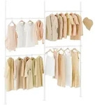 SoBuy Teleskop-Kleiderst&auml;nder, Wei&szlig;, Kunststoff, 226x295x3 cm, Garderobe,