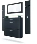 Vladon Garderobe, Schwarz, Holzwerkstoff, 180x180x23 cm, Garderobe,...