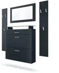 Vladon Garderobe, Schwarz, Holzwerkstoff, 180x180x23 cm, Garderobe,...