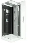 AcquaVapore by Sandra Jentho Duschkabine, Schwarz, Glas, Kunststoff, Metall,