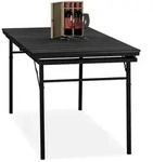 Relaxdays Gartentisch, Schwarz, Kunststoff, Metall, 8-Sitzer, Rechteckig, 166x76x78