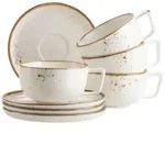 M&auml;ser Tassenset, Braun, Wei&szlig;, Keramik, 8-teilig, 200 ml, Kaffee & Tee, Tassen,