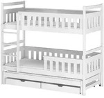 Kids Collective Etagenbett, Wei&szlig;, Holz, 2 Schubladen, 90x200 cm, Kinder- &