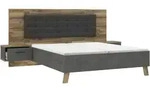 Ti'me Bettanlage, Anthrazit, Eiche, Dunkelgrau, Metall, Kunststoff, Textil,