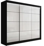Altdecor Kleiderschrank, Wei&szlig;, Schwarz, Holzwerkstoff, 250x215x61 cm,...