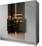 WFL Group Kleiderschrank, Wei&szlig;, Holzwerkstoff, Nachbildung, 9 F&auml;cher,...