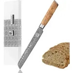 Zayiko Brotmesser, Birke, Holz, Metall, Echtholz, 34 cm, Kochen, K&uuml;chenmesser,