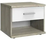 Boxxx Nachtschrank, Wei&szlig;, Eiche San Remo, Kunststoff, 1 Schublade(n)...