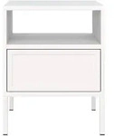 Selsey Nachttisch, Wei&szlig;, Metall, 1 F&auml;cher, 1 Schubladen, Rechteckig, 45x54x40...