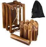 Relaxdays Wikingerspiel, Braun, Holz, Textil, 28.5x17.5x18 cm, Outdoor...