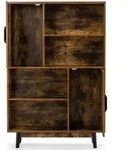 Costway B&uuml;cherregal, Braun, Holz, 80x120x24 cm, Wohnzimmer, Regale,...