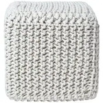 Homescapes Strick-Pouf, Natur, Textil, Uni, Quadratisch, 35x35x35 cm,...